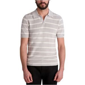 Karl Lagerfeld Mens Stripe Sweater Polo Shirt, NWT
